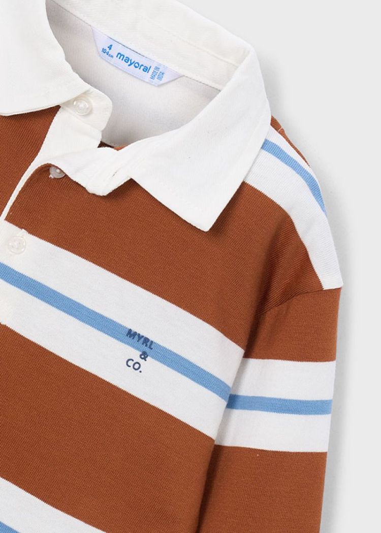 Long sleeve polo 85 Brick red