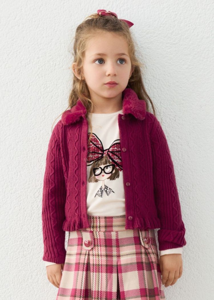 Tricot cardigan 47 Raspberry