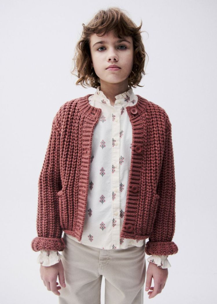 Tricot cardigan 27 Brick red