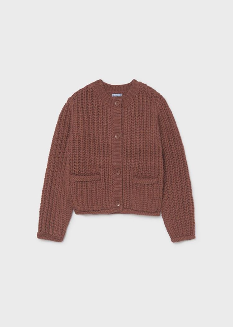 Tricot cardigan 27 Brick red