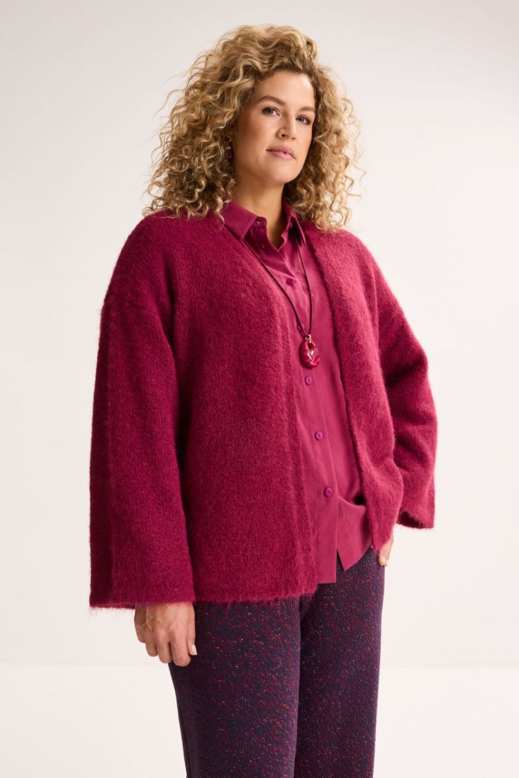 104010 Cardigan knitwear [1225 585 RED PLUM