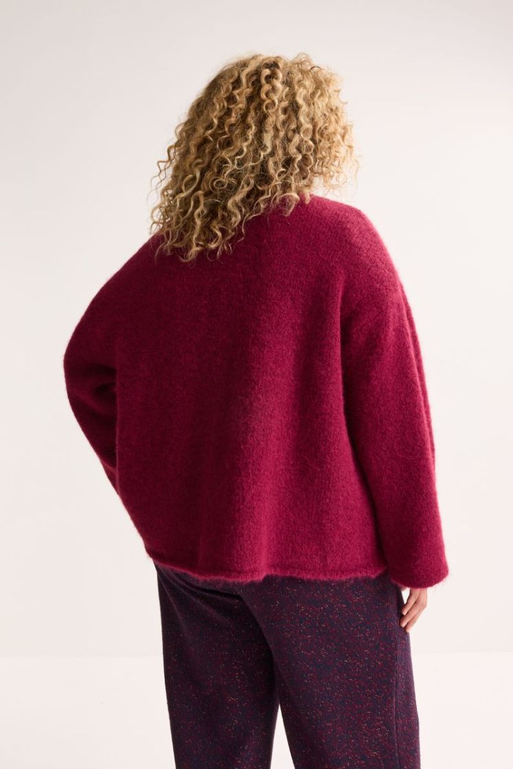 104010 Cardigan knitwear [1225 585 RED PLUM