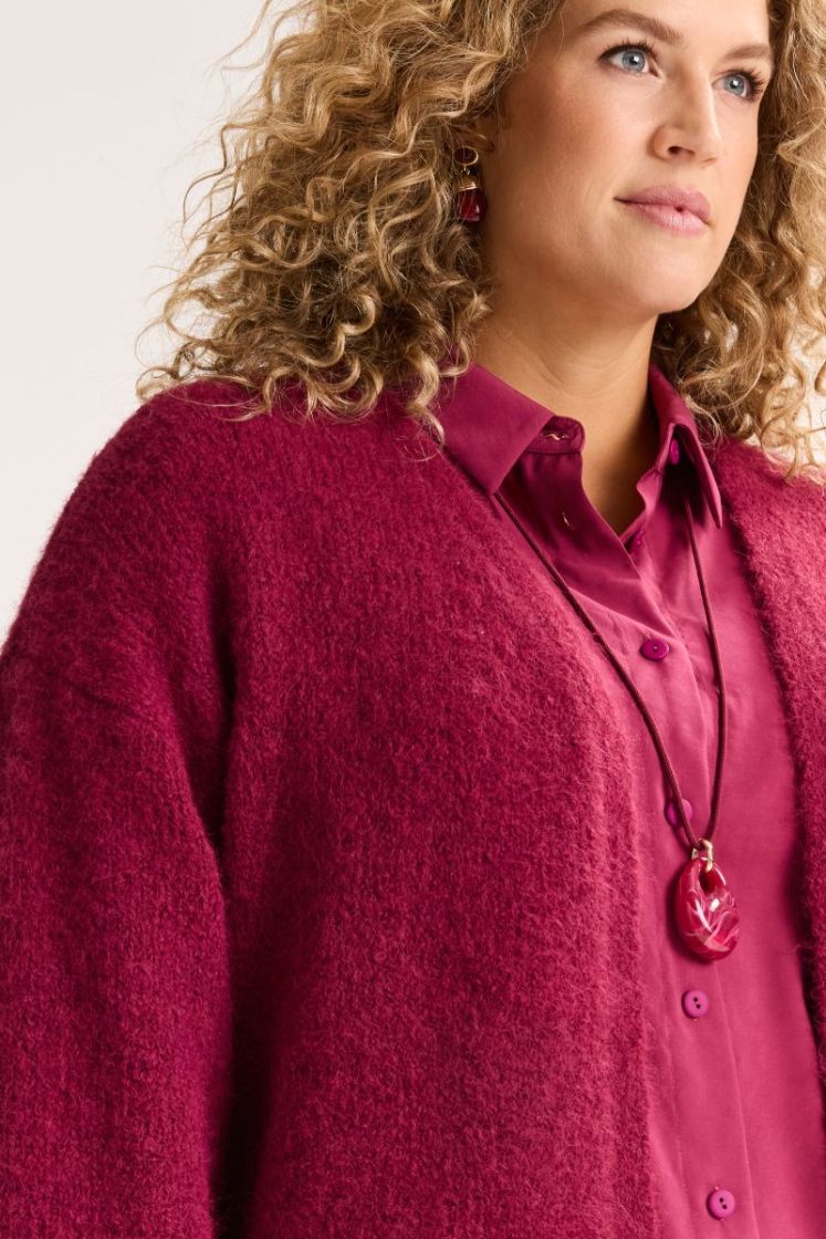 104010 Cardigan knitwear [1225 585 RED PLUM