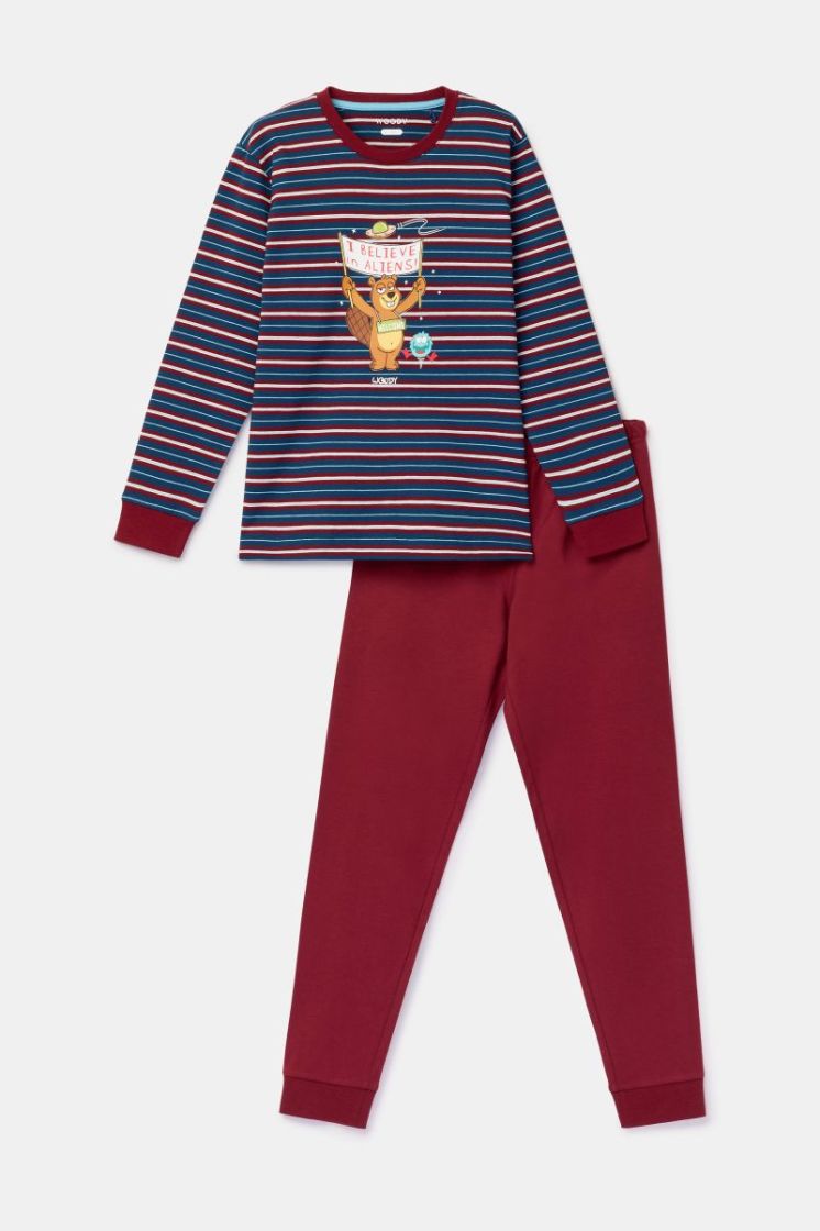 Jongens-Heren pyjama 903 donkerblauw