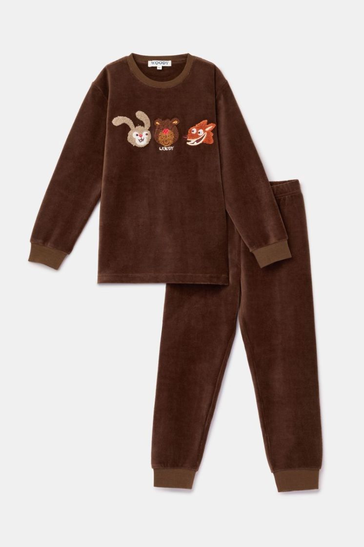 Jongens-Heren pyjama 265 bruin