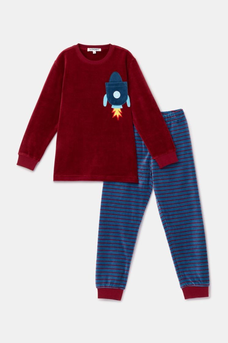 Jongens-Heren pyjama 471 bordeaux