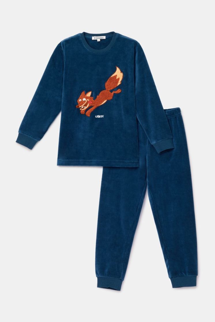 Jongens-Heren pyjama 881 donkerblauw