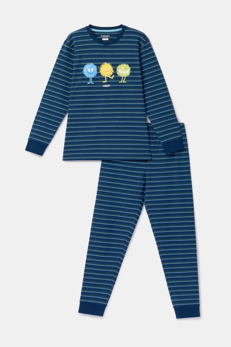 Jongens-Heren pyjama 909 donkerblauw