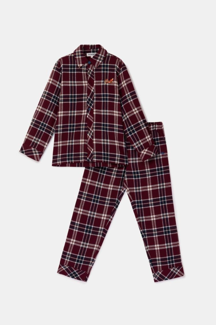 Jongens-Heren pyjama 938 bordeaux ru