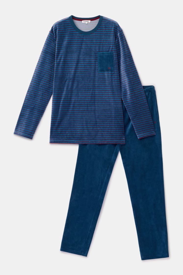 Heren pyjama 921 donkerblauw