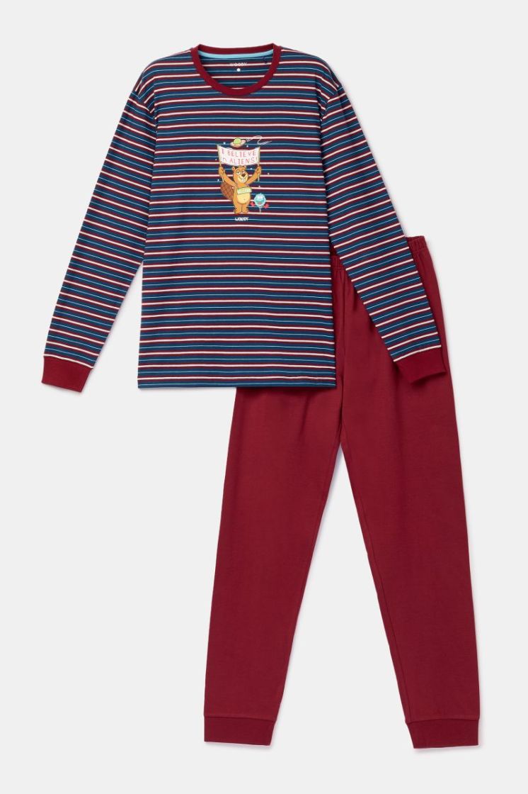 Jongens-Heren pyjama 903 donkerblauw