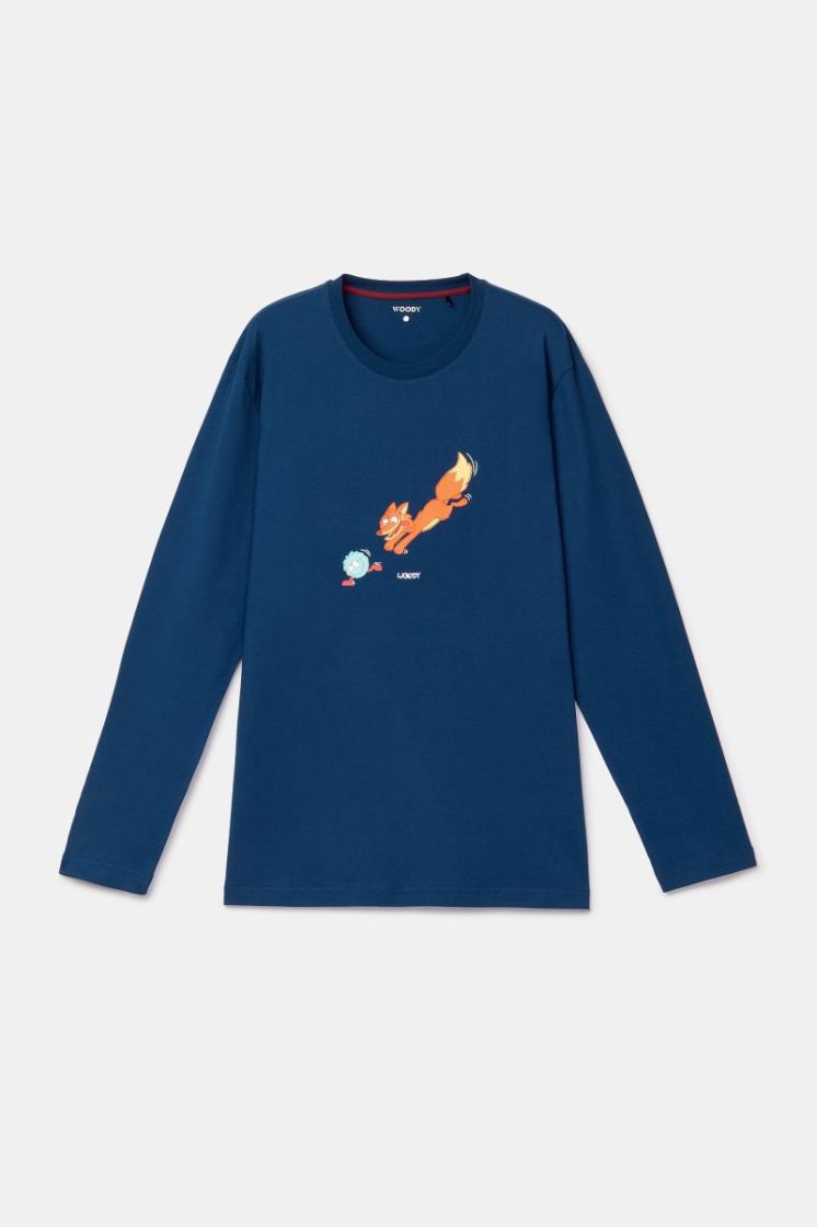 Jongens-Heren pyjama 881 donkerblauw