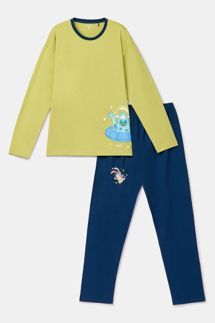 Jongens-Heren pyjama 715 groen
