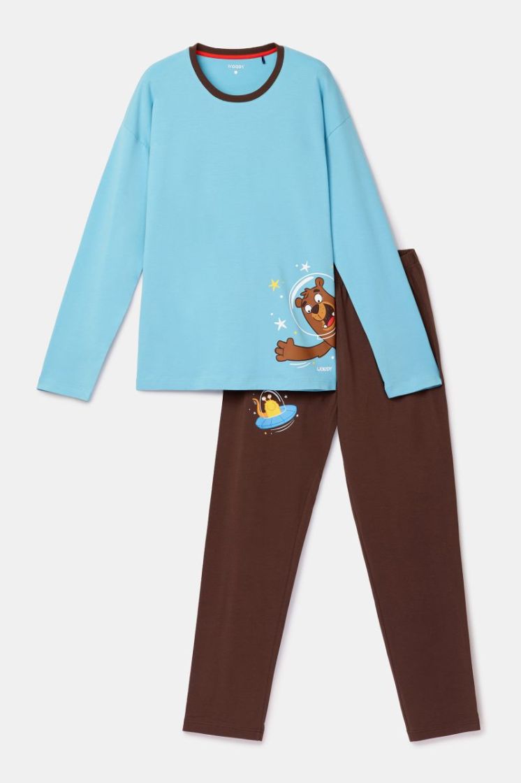 Jongens-Heren pyjama 824 blauw