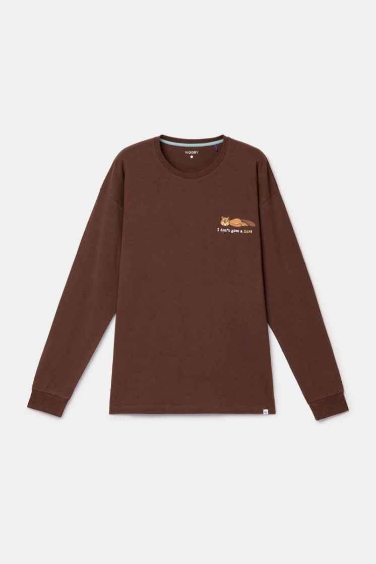 Jongens-Heren pyjama 265 bruin