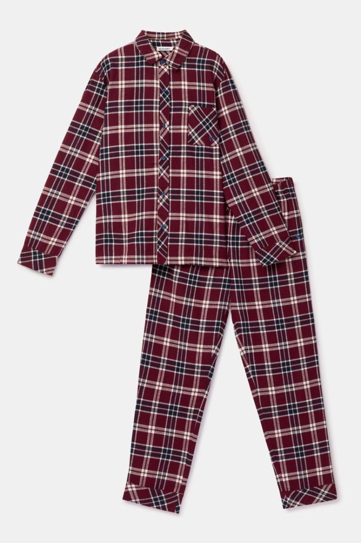 Jongens-Heren pyjama 938 bordeaux ru