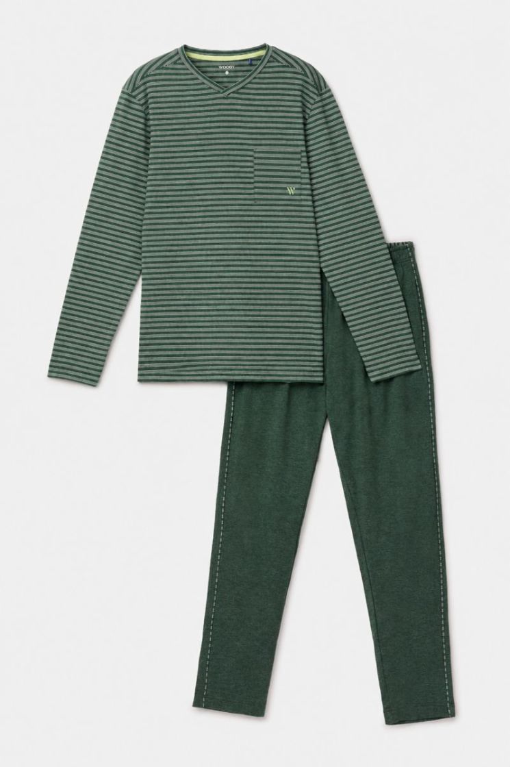 Heren pyjama 981 groene stre