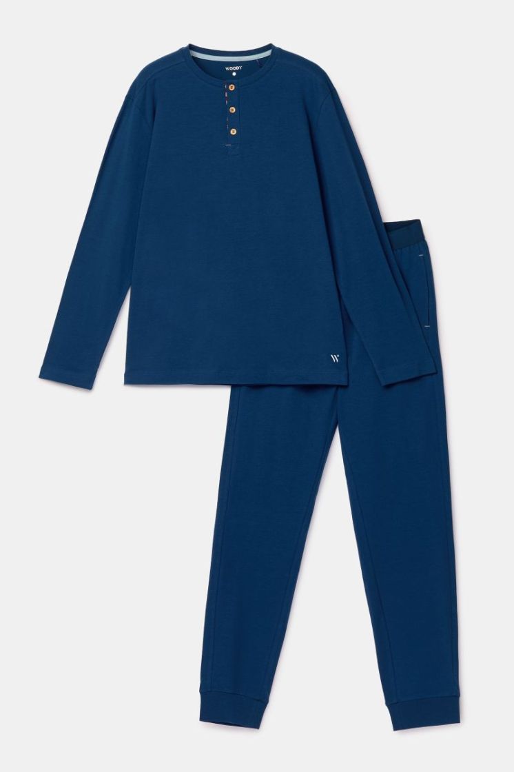 Heren pyjama 881 donkerblauw
