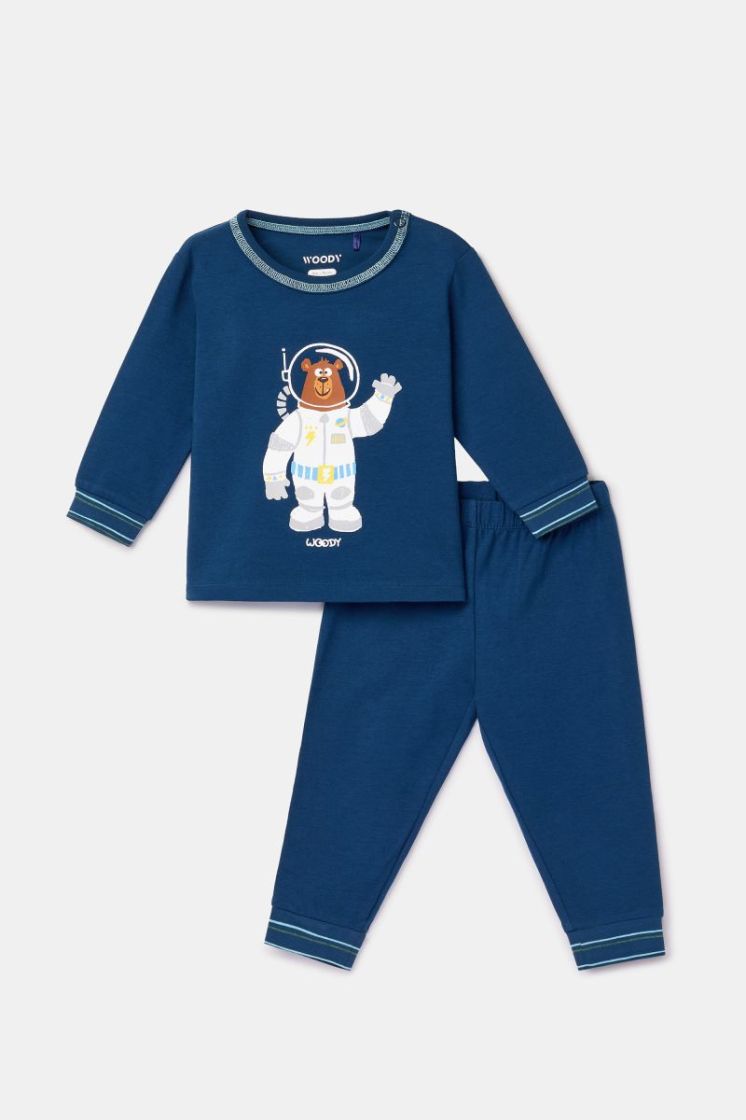 Jongens-Heren pyjama 881 donkerblauw