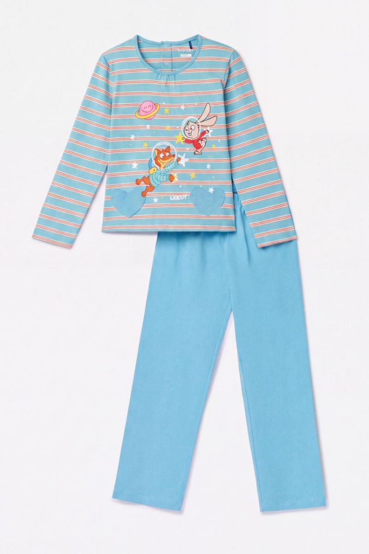 Meisjes-Dames pyjama 824 blauw