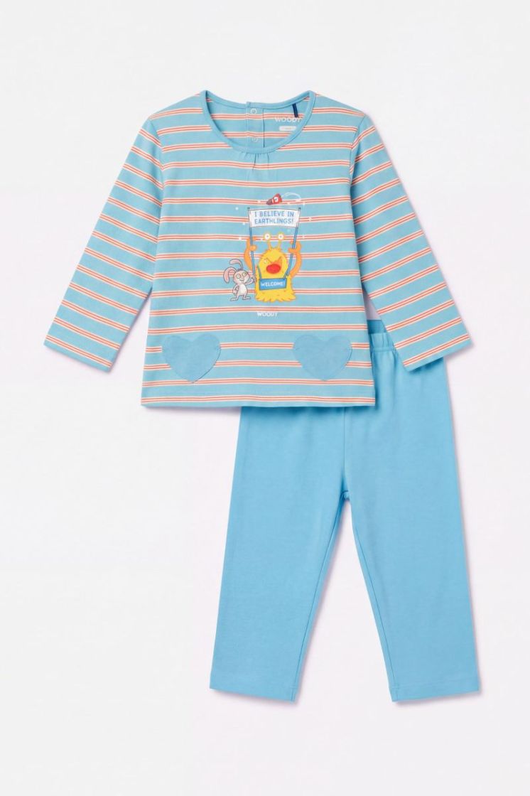 Meisjes-Dames pyjama 824 blauw