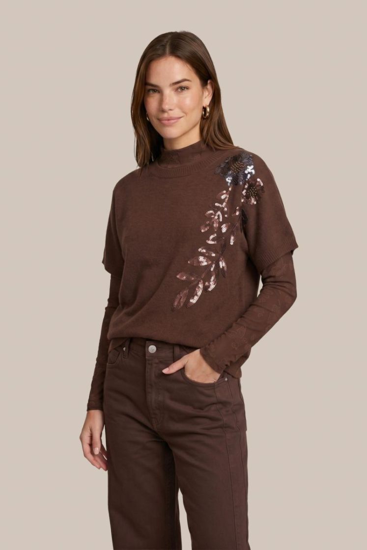Victoria knit pullover 522 Mocha Brown