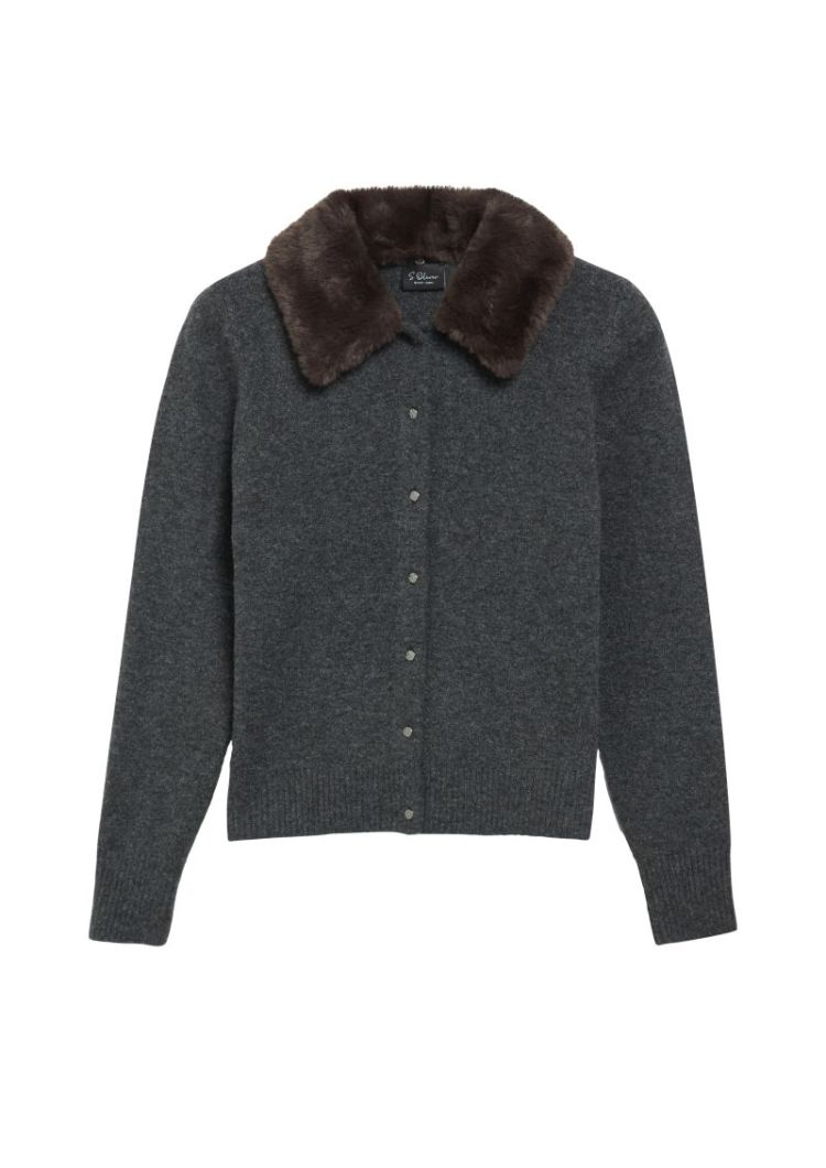 122509 1717213 [Strickjacke] 9898 GREY/BLACK